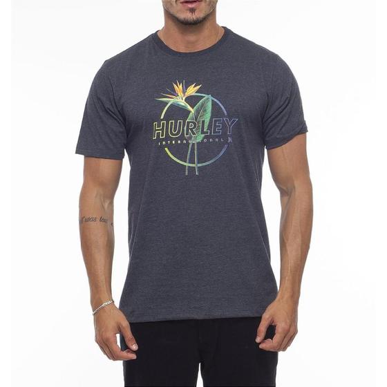 Imagem de Camiseta Hurley Flower WT23 Masculina Preto Mescla