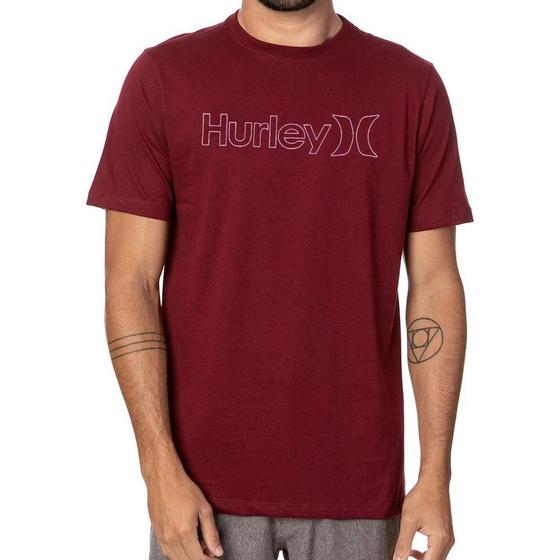 Camiseta Hurley O&O Outline Masculina Oversize Vinho Menor preço em Camiseta Hurley O&O Outline Masculina Oversize Vinho