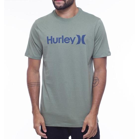 Camiseta Hurley O&O Solid WT23 Masculina Militar Menor preço em Camiseta Hurley O&O Solid WT23 Masculina Militar