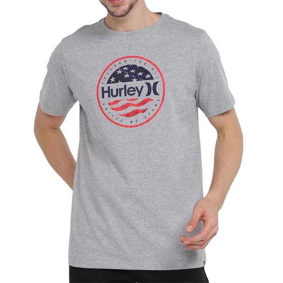 Camiseta Hurley Silk O&O América Masculina Cinza Claro Menor preço em Camiseta Hurley Silk O&O América Masculina Cinza Claro