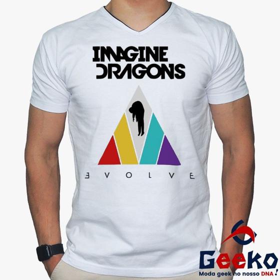 Imagem de Camiseta Imagine Dragons 100% Algodão Evolve Rock Indie Alternativo Geeko