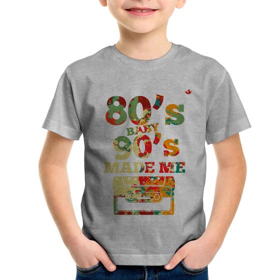 Imagem de Camiseta Infantil 80's Baby 90's made me - Foca na Moda