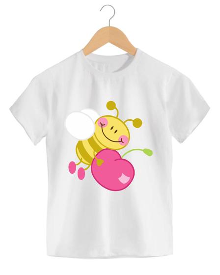 Imagem de Camiseta Infantil Abelha Colmeia Voa Asas Mel Doce Amarela Abelhinha