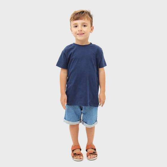 Imagem de Camiseta Infantil Algodão Básica Gola Redonda Várias Cores