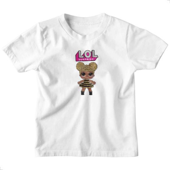 Camiseta Infantil Algodão Personalizada Lol Queen Bee Tech
