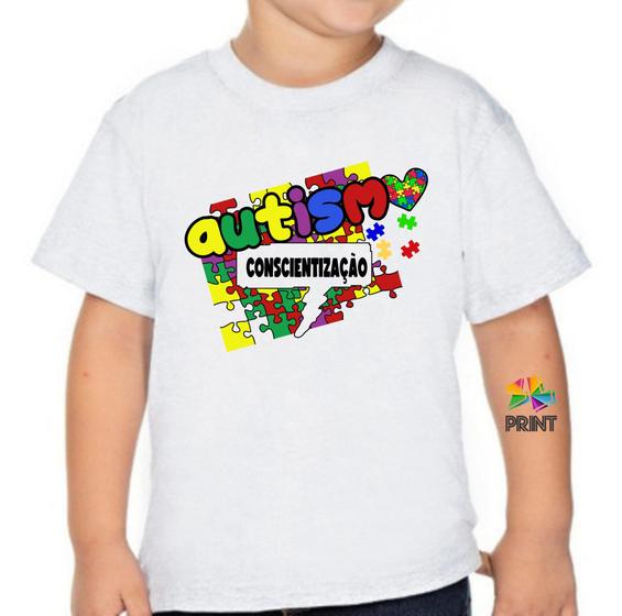 Imagem de Camiseta Infantil Autismo Conscientização Est.1.34 - Autista Zlprint