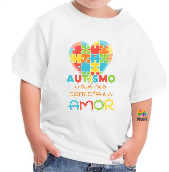 Imagem de Camiseta Infantil  Autismo O Que Nos Conecta é o Amor Est.5.9 - Autista Zlprint