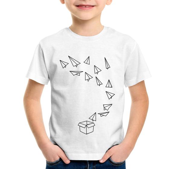 Imagem de Camiseta Infantil Aviões de Papel - Foca na Moda