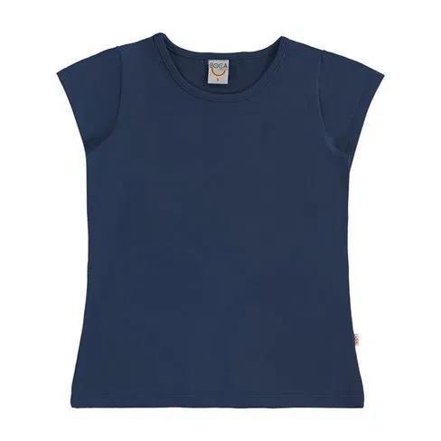 Imagem de Camiseta infantil baby look azul liso