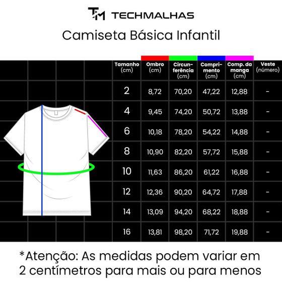 Imagem de Camiseta Infantil Básica Unissex Algodão Versátil 