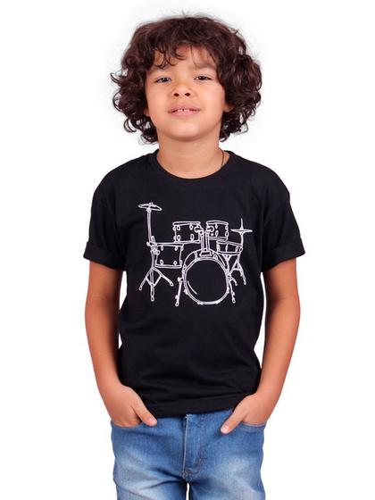 Imagem de Camiseta Infantil Bateria Line Drum Preta