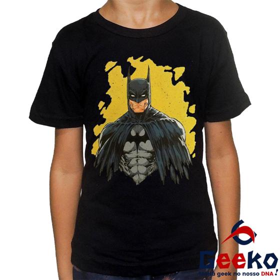 Imagem de Camiseta Infantil Batman 100% Algodão Geeko Bat Man