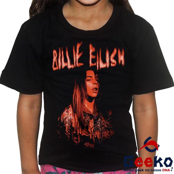 Imagem de Camiseta Infantil Billie Eilish 100% Algodão Pop Indie Geeko