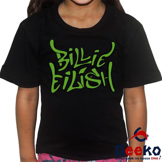 Imagem de Camiseta Infantil Billie Eilish 100% Algodão Pop Indie Geeko