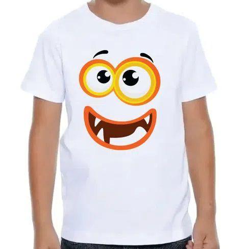 Imagem de Camiseta infantil branca estampa monstrinho