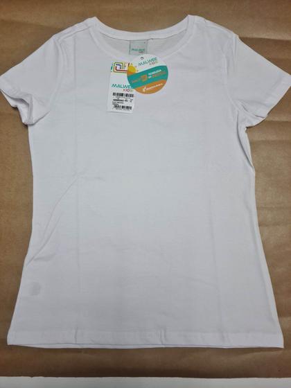 Imagem de Camiseta Infantil Branca Tipo Babylook Malwee 5069, Algodão.