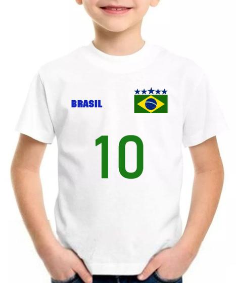 Imagem de Camiseta infantil Brasil personalizado com nome copa blusa