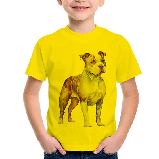 Imagem de Camiseta Infantil Cachorro Pitbull - Foca na Moda