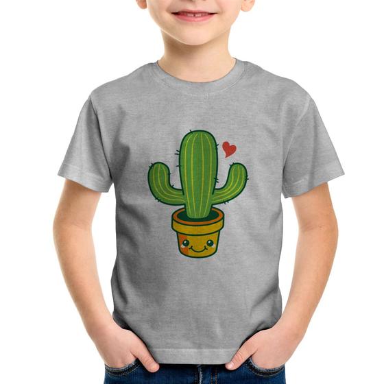 Imagem de Camiseta Infantil Cacto Coração - Foca na Moda