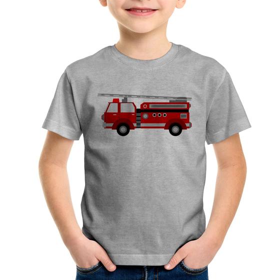 Imagem de Camiseta Infantil Caminhão de Bombeiro - Foca na Moda