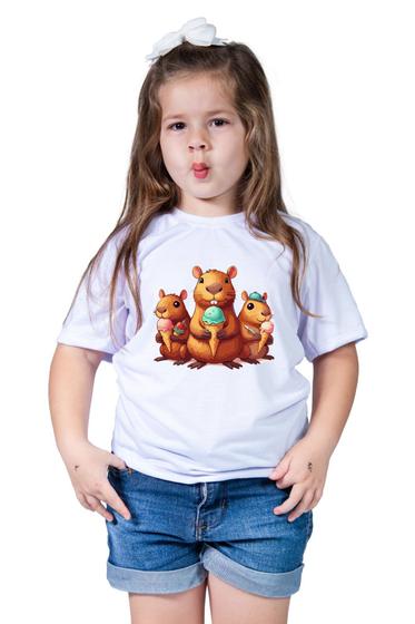 Imagem de Camiseta Infantil Capivara Capybara Animal Estimação Safari Zoollógico