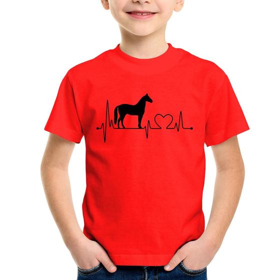 Imagem de Camiseta Infantil Cavalo Batimentos Cardíacos - Foca na Moda