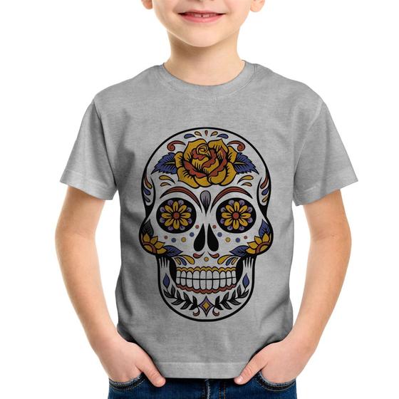 Imagem de Camiseta Infantil Caveira Mexicana - Foca na Moda