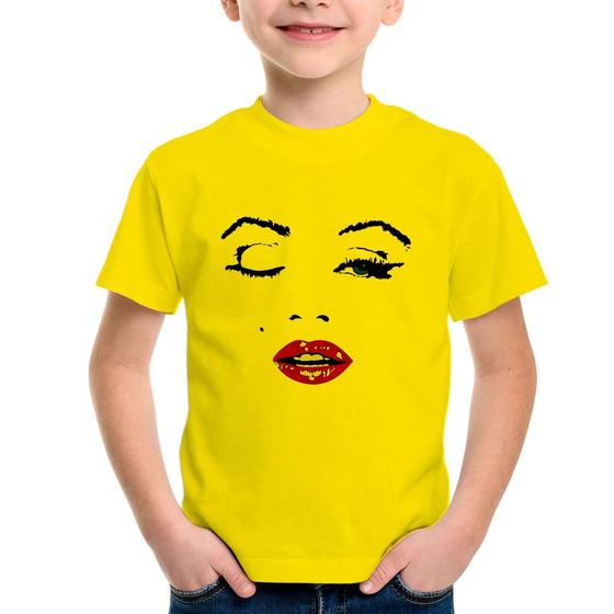 Imagem de Camiseta Infantil Cílios Boca Olhos Piscando - Foca na Moda