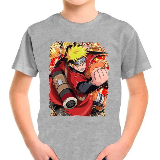 Imagem de Camiseta Infantil Cinza Desenho Naruto Anime 02