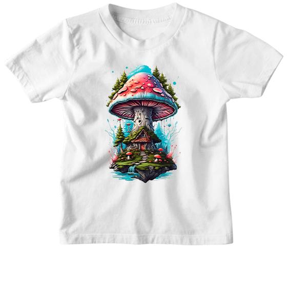 Imagem de Camiseta Infantil Cogumelo casa dos duendes