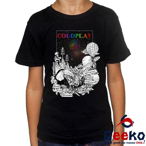 Imagem de Camiseta Infantil Coldplay 100% Algodão Geeko