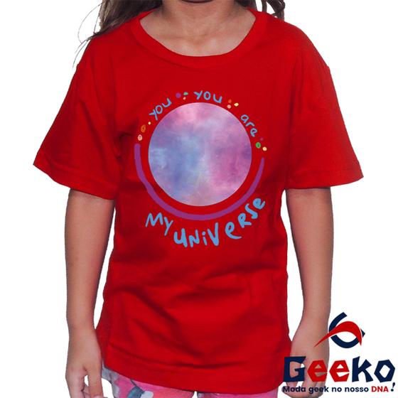 Imagem de Camiseta Infantil Coldplay 100% Algodão You You Are My Universe Algodão Geeko