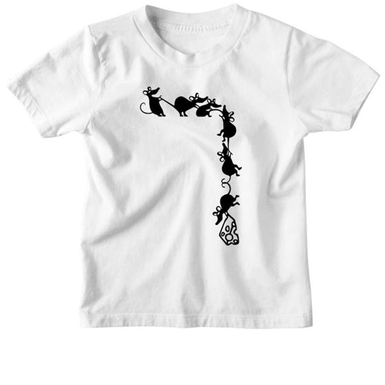 Imagem de Camiseta Infantil Corda de ratos roubando queijo