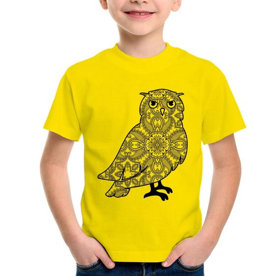 Imagem de Camiseta Infantil Coruja Mandala - Foca na Moda