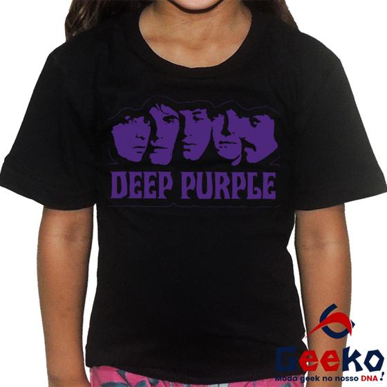 Imagem de Camiseta Infantil Deep Purple 100% Algodão Rock Geeko