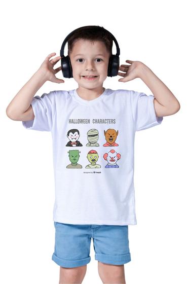 Imagem de Camiseta Infantil Dia das Bruxas Haloween Caveira Abobora Bruxinha Vassoura 1