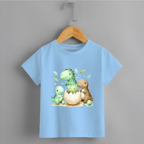 Imagem de Camiseta Infantil Dinossauro Estampada "3 Dinos" Personalizadas 100% Algodão