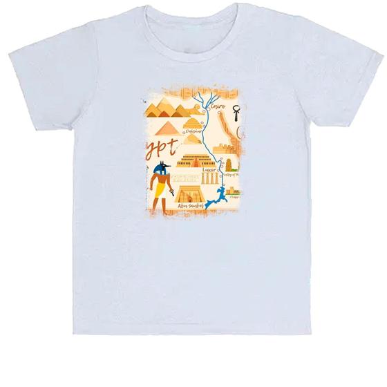 Imagem de Camiseta Infantil Divertida Anubis Mapa do Egito