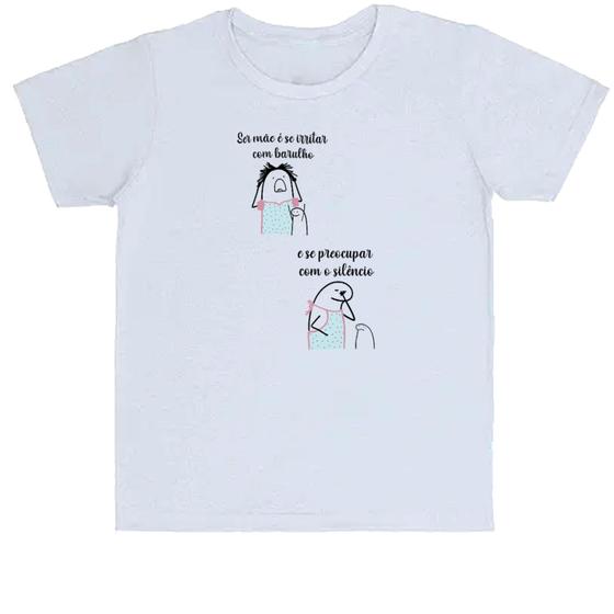 Imagem de Camiseta Infantil Divertida Dia das mães Flork irrita no barulho e preocupa no silêncio