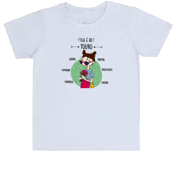 Imagem de Camiseta Infantil Divertida Ela é de Touro