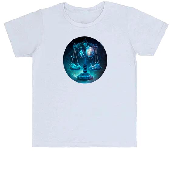 Imagem de Camiseta Infantil Divertida Signo de libra logo de luxo