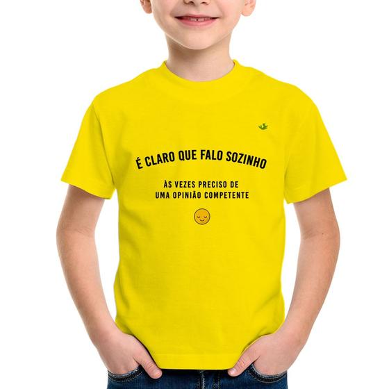 Imagem de Camiseta Infantil É claro que falo sozinho, as vezes preciso de uma opinião competente - Foca na Moda