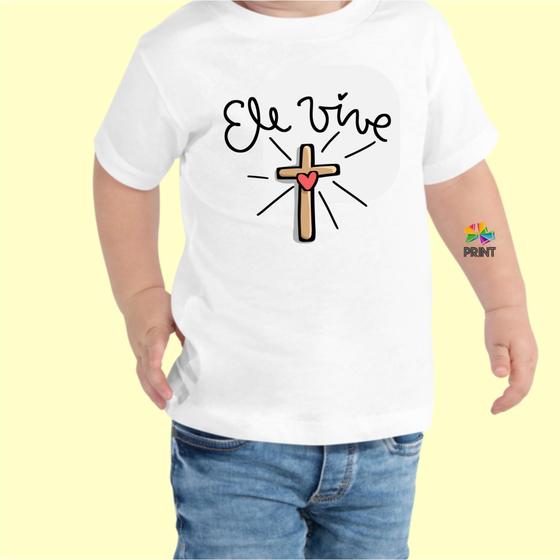 Imagem de Camiseta Infantil Ele Vive -Pascoa Zlprint