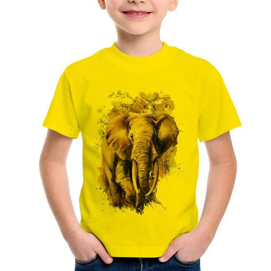 Imagem de Camiseta Infantil Elefante Watercolor - Foca na Moda