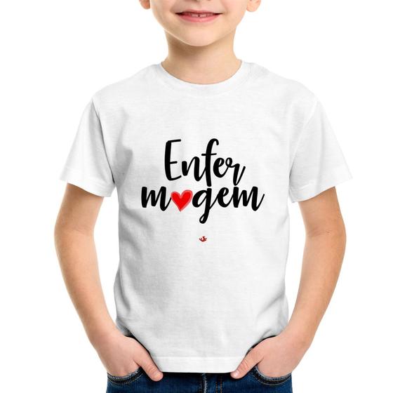 Imagem de Camiseta Infantil Enfermagem por amor - Foca na Moda