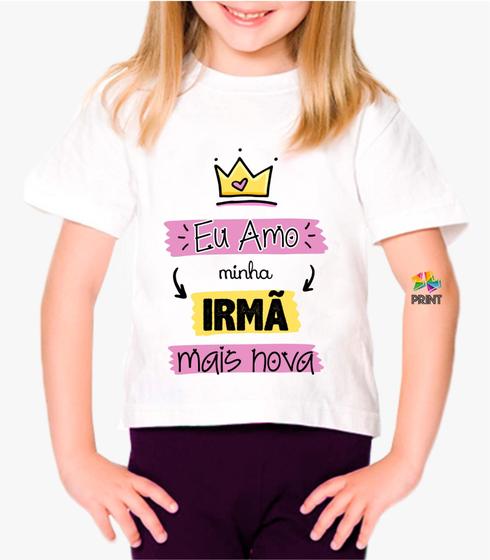Imagem de Camiseta Infantil Eu Amo Minha Irmã Mais Nova  Est. Menina- Chá de Bebê Zlprint