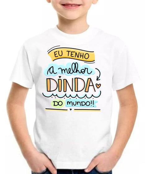 Imagem de Camiseta infantil eu tenho a melhor dinda do mundo camiseta