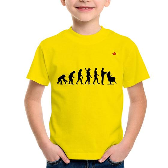Imagem de Camiseta Infantil Evolução do Cabeleireiro - Foca na Moda