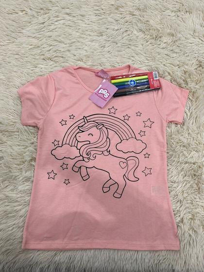 Imagem de Camiseta Infantil Feminina de Pintar