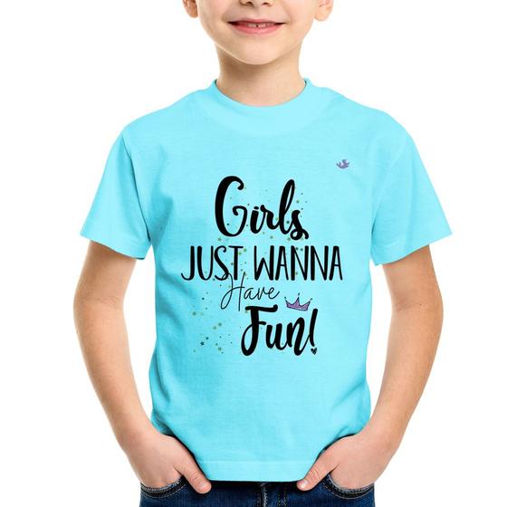 Imagem de Camiseta Infantil Girls just wanna have fun! - Foca na Moda